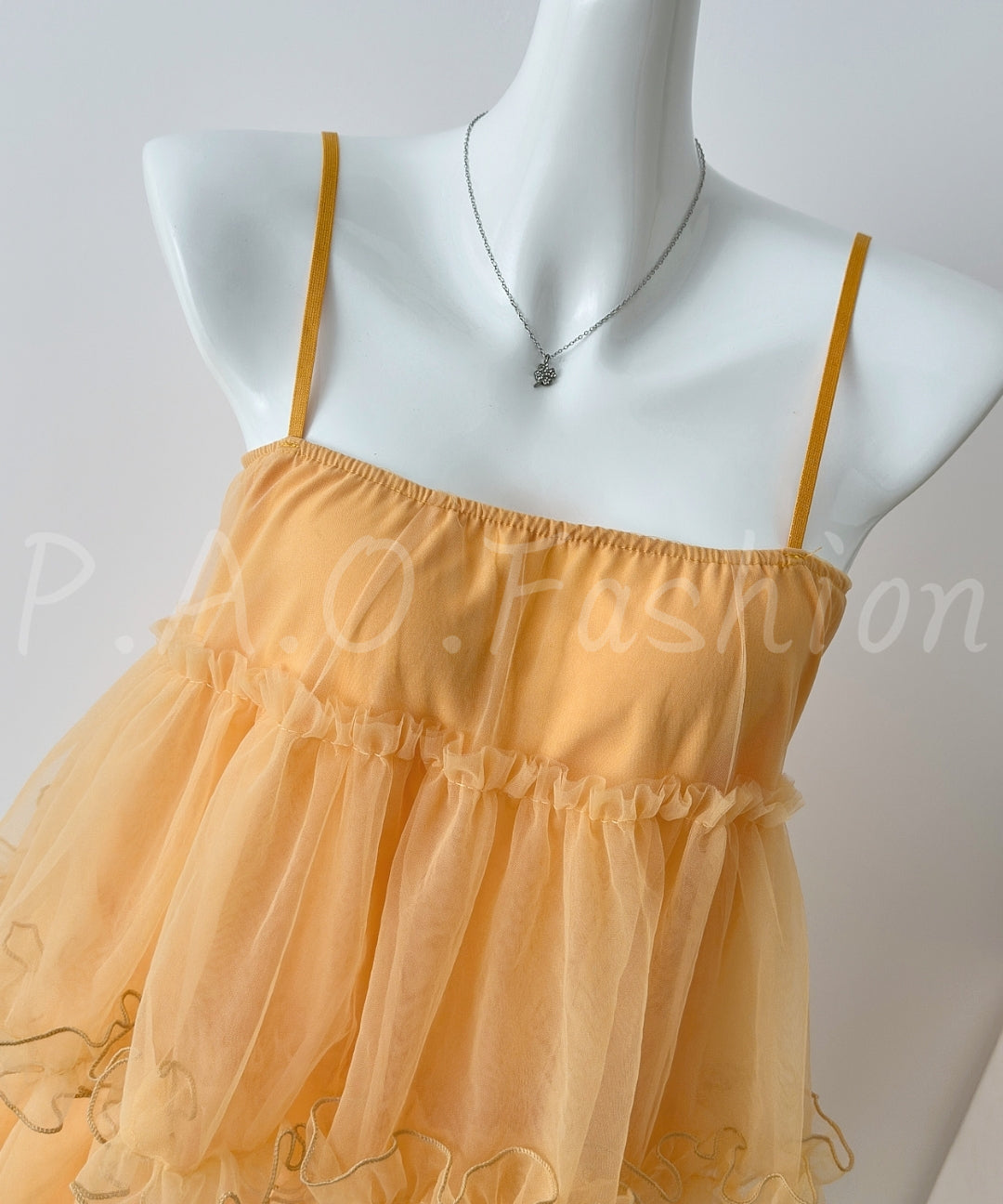 Soft Mesh Tiered Ruffle Mini Slip Dress[Available Now]