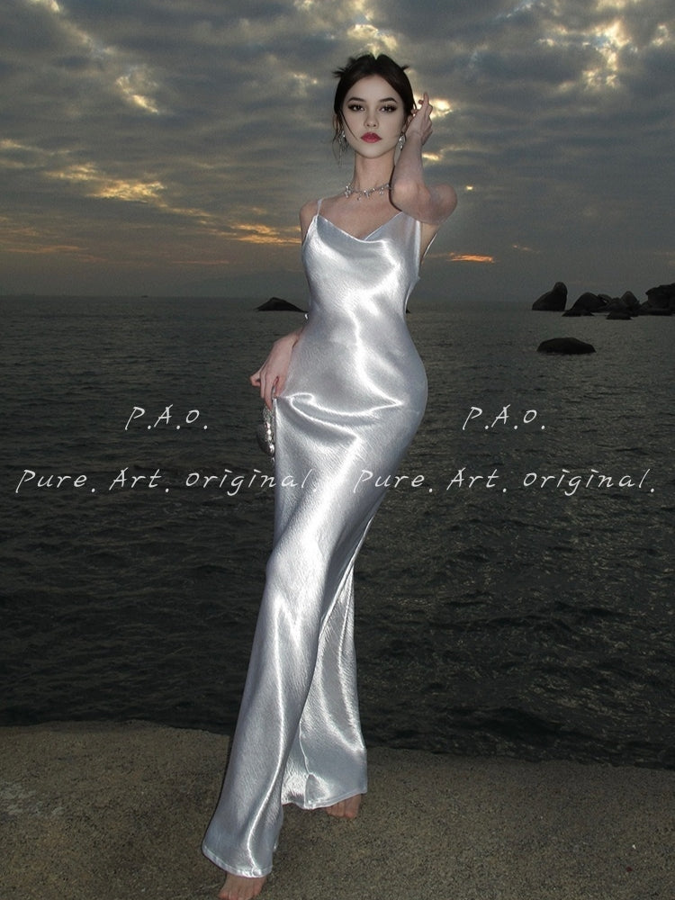 AURELIA SATIN MERMAID SLIP MAXI DRESS