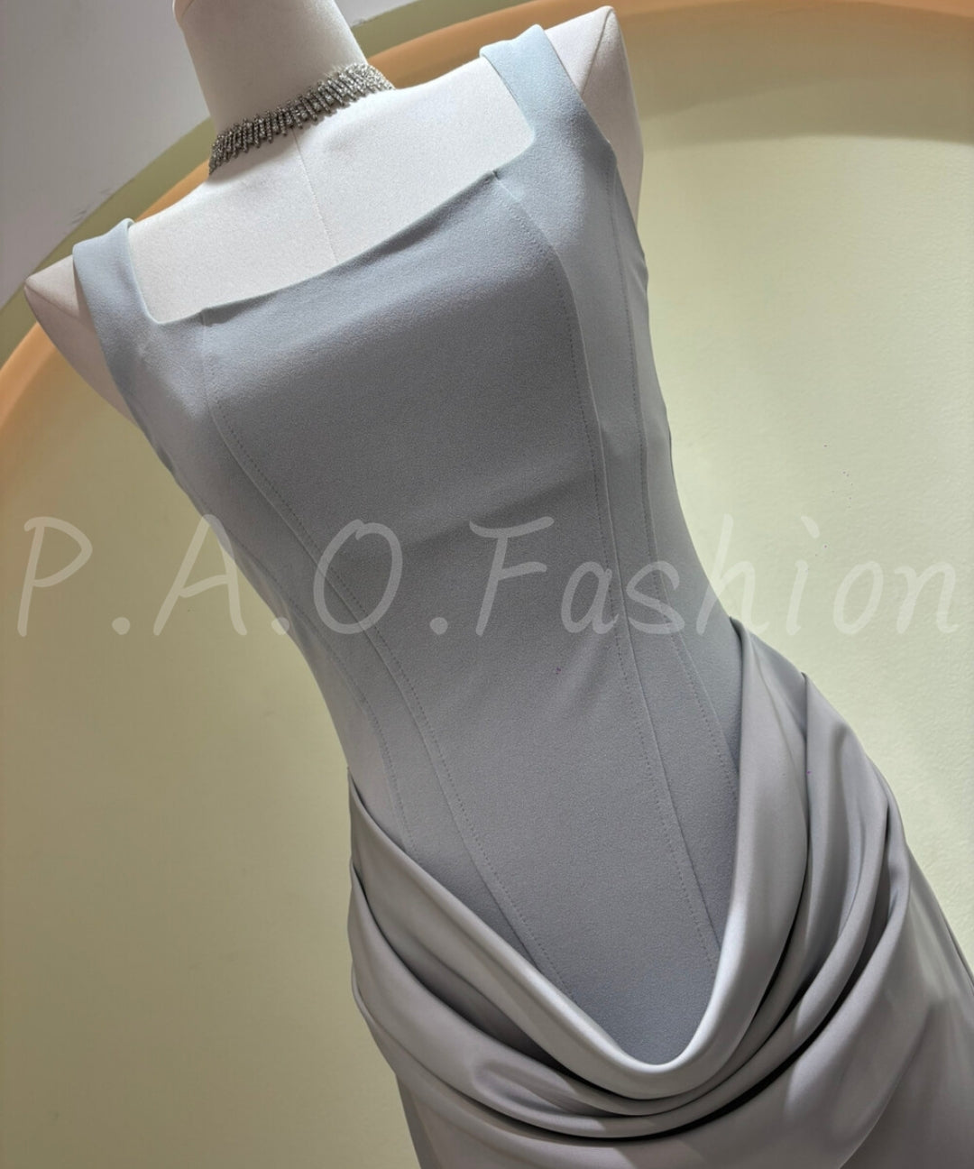 Satin Square Neck Mermaid Gown[Available Now]