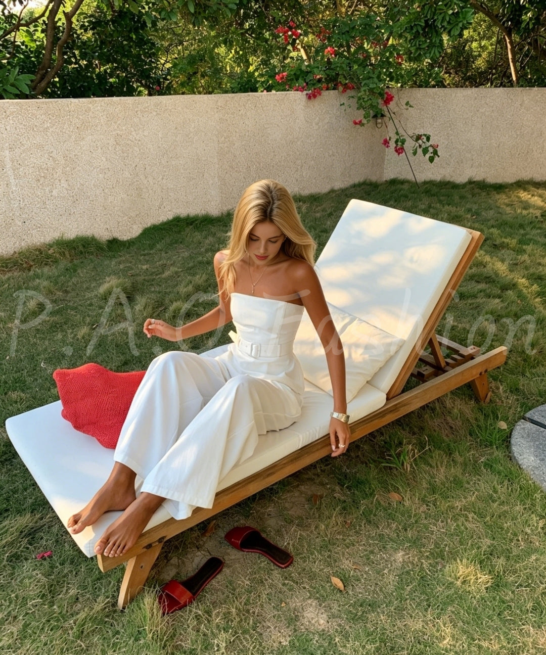 Strapless Belted Wide-Leg Pants Set[Available Now]