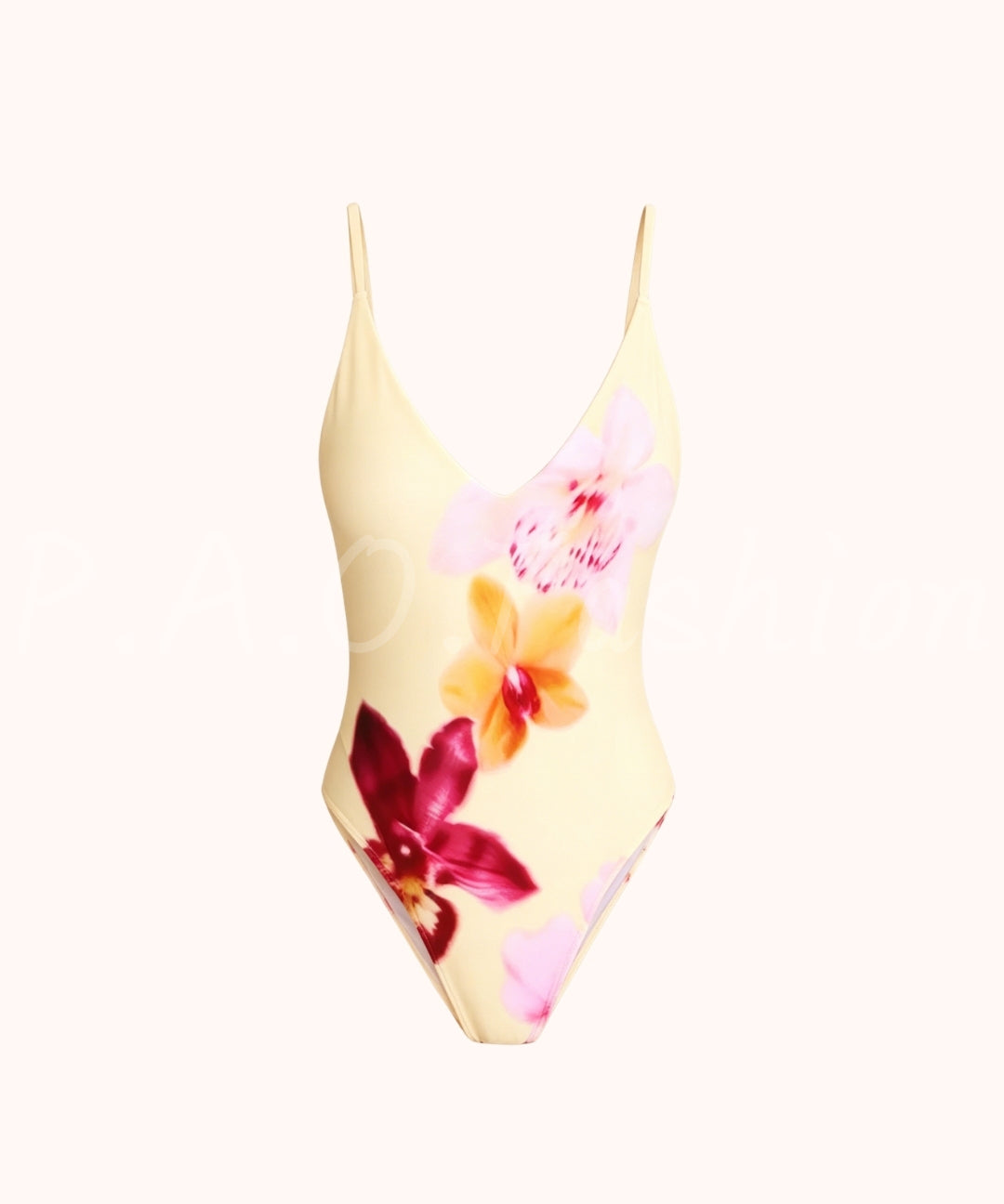 Tropical Orchid Plunge One-Piece Swimsuit