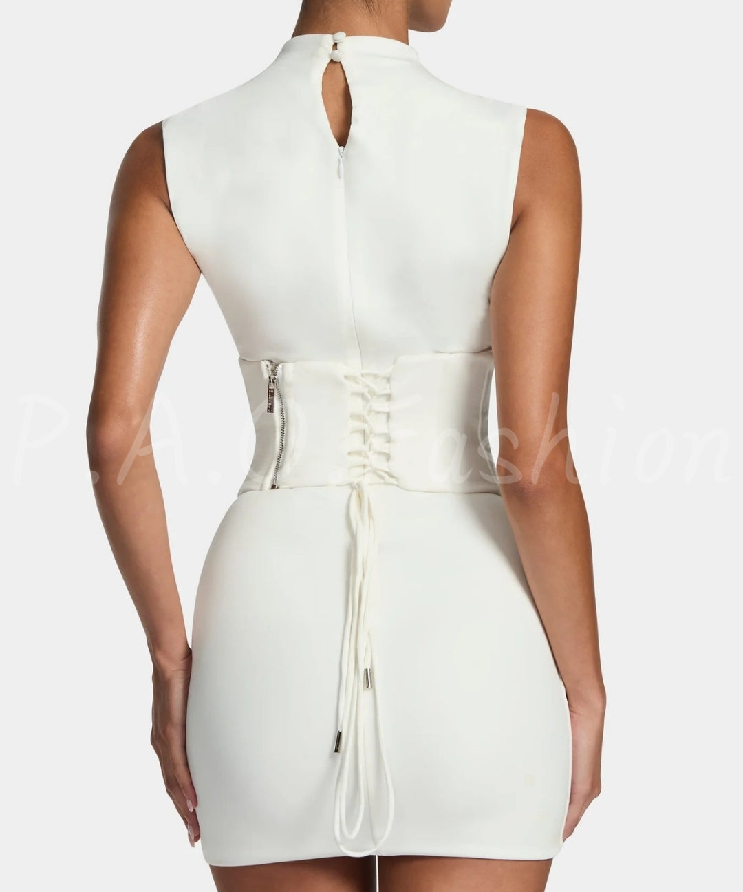 High-Neck Bodycon Mini Dress[Available Now]