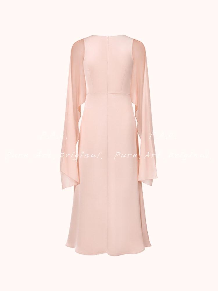 Asymmetric Satin Ribbon Mermaid Maxi Dress