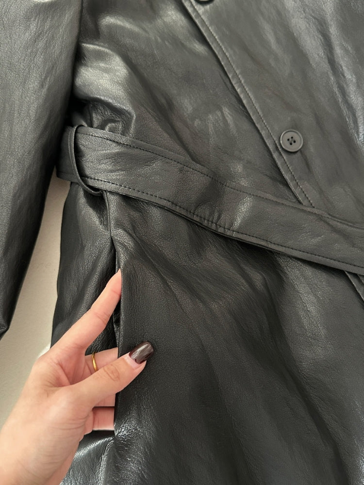 Leather-Style Outerwear Jacket