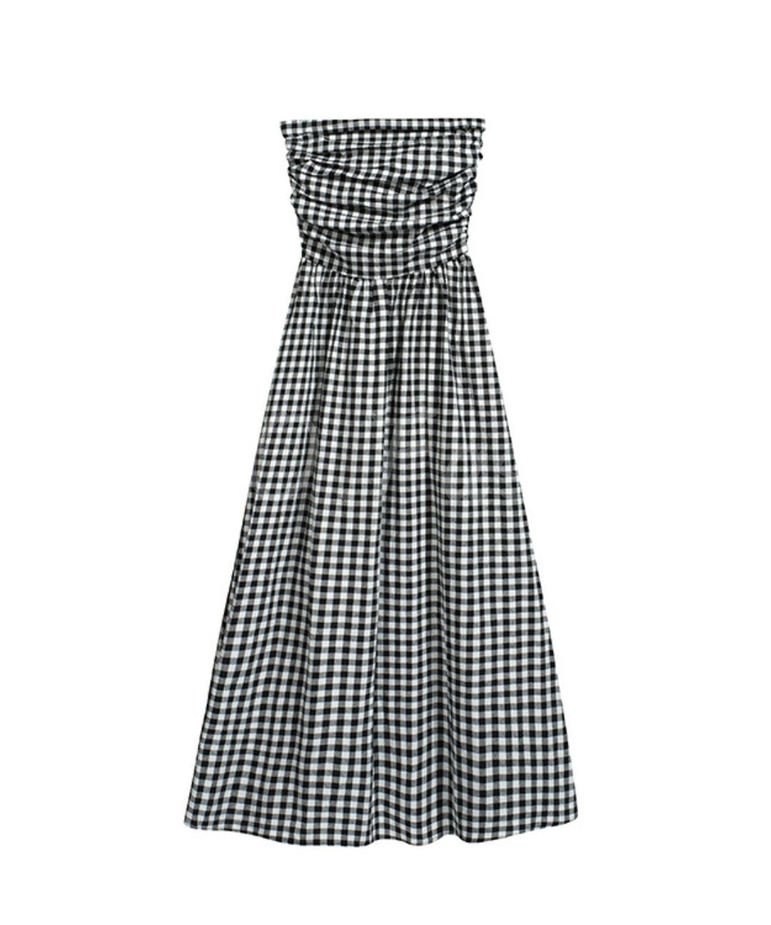 Gingham Strapless Maxi Dress