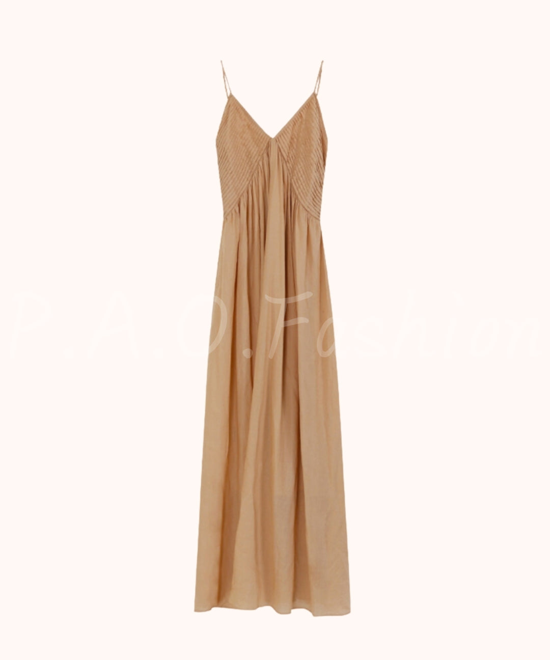 Linen Blend V-Neck Slip Maxi Dress[Available Now]