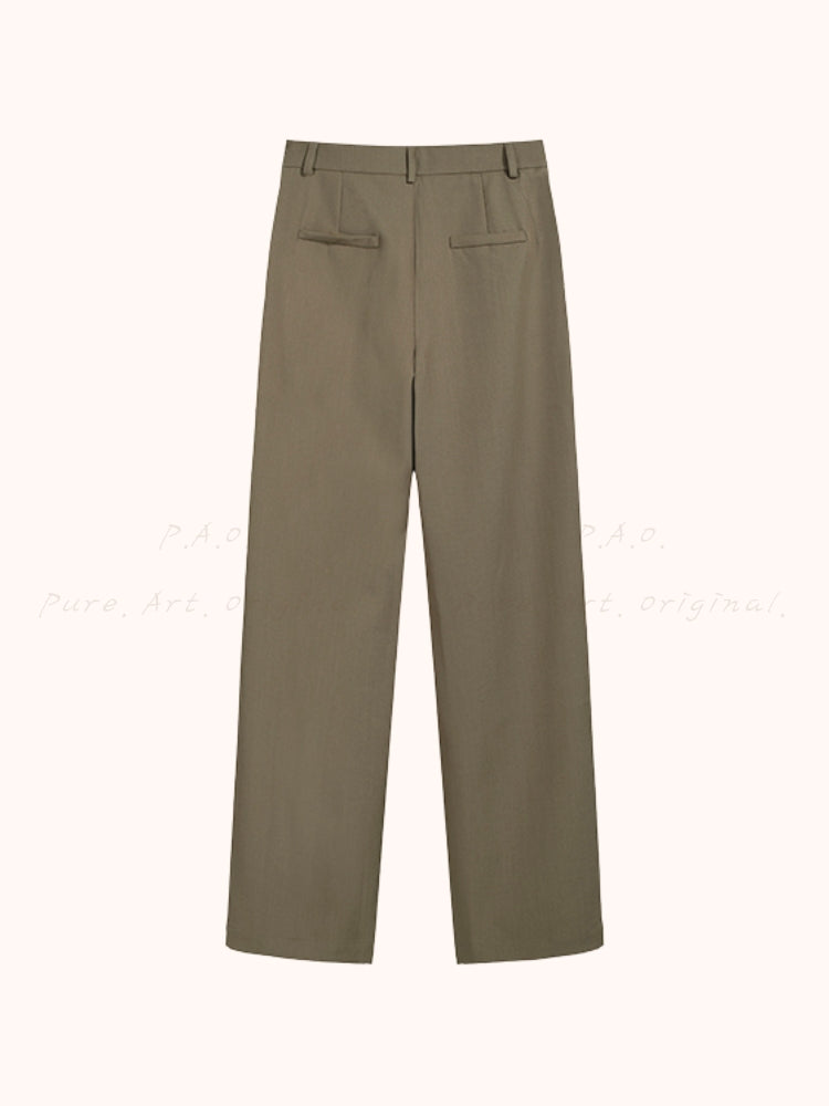 High-Waist Wide-Leg Tailored Trousers