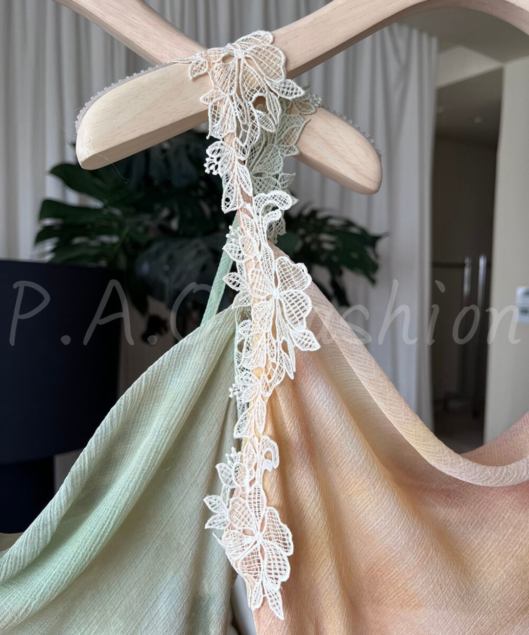 Watercolor Lace Strap Mermaid Dress