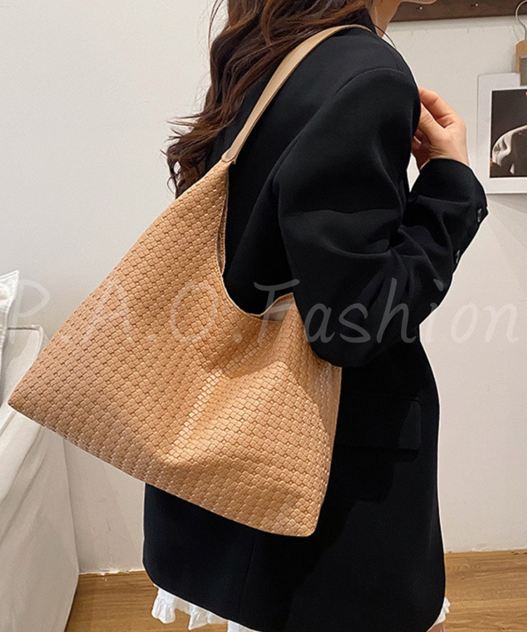 Woven Texture Large Capacity Tote Bag