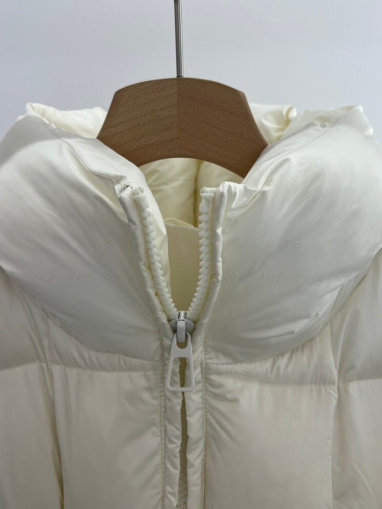 Puffer Satin Mid-Length Down Jacket