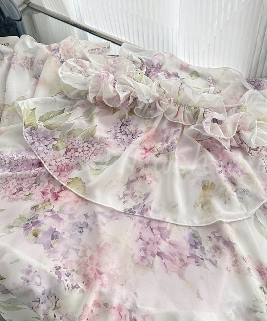 Hydrangea Floral Tiered Maxi Dress[Available Now]