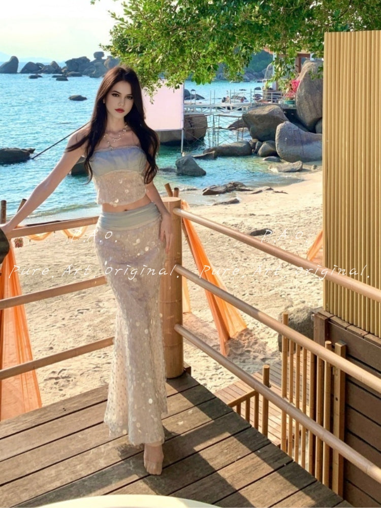 LUMINA SEQUIN MERMAID TWO-PIECE SET
