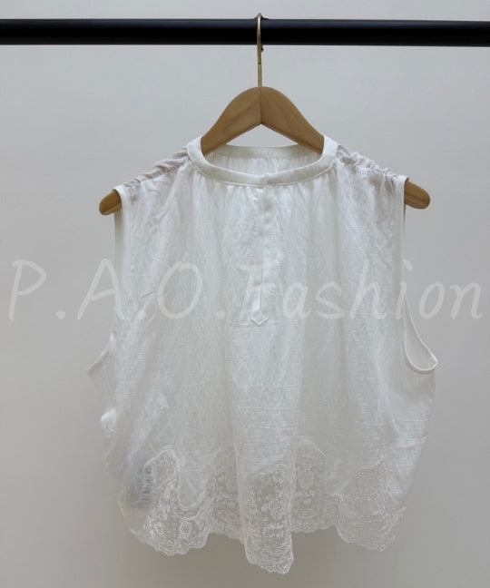 Embroidered Lace Top & Wide-Leg Pants Set[Available Now]
