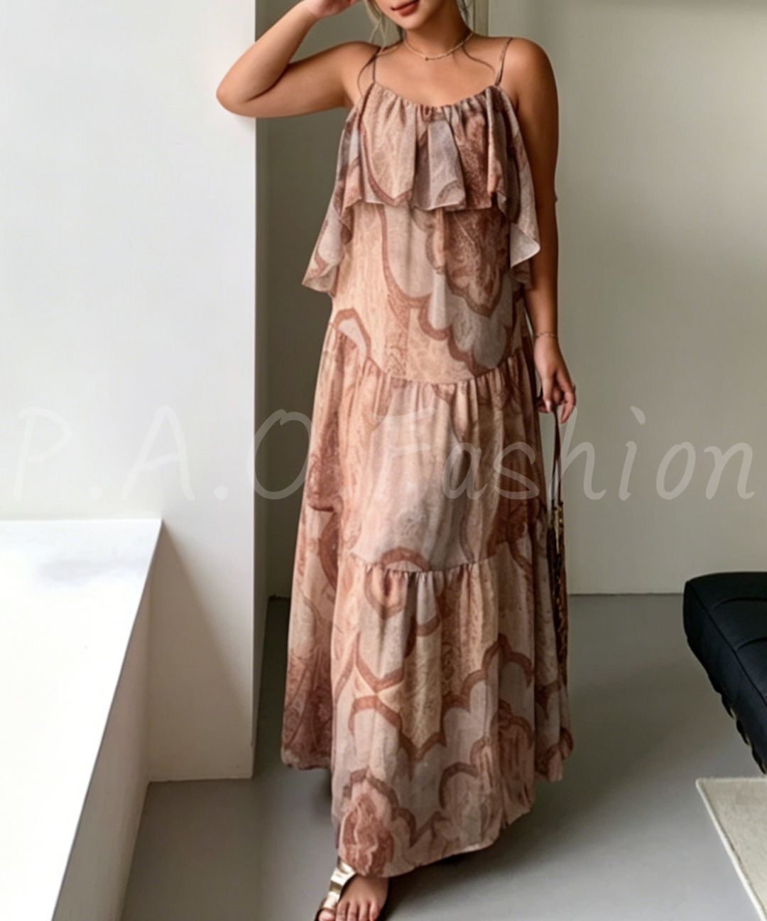 Paisley Chiffon Maxi Dress