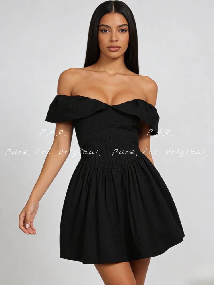 Hourglass Puff Mini Dress