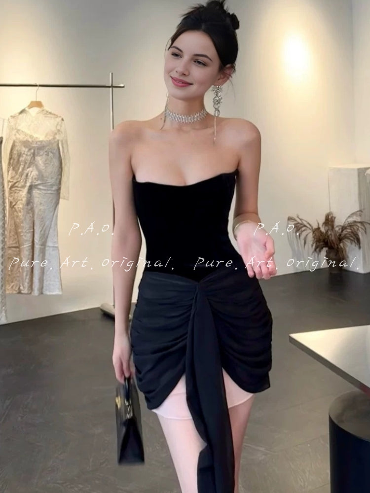 Noir Blush Mini Dress