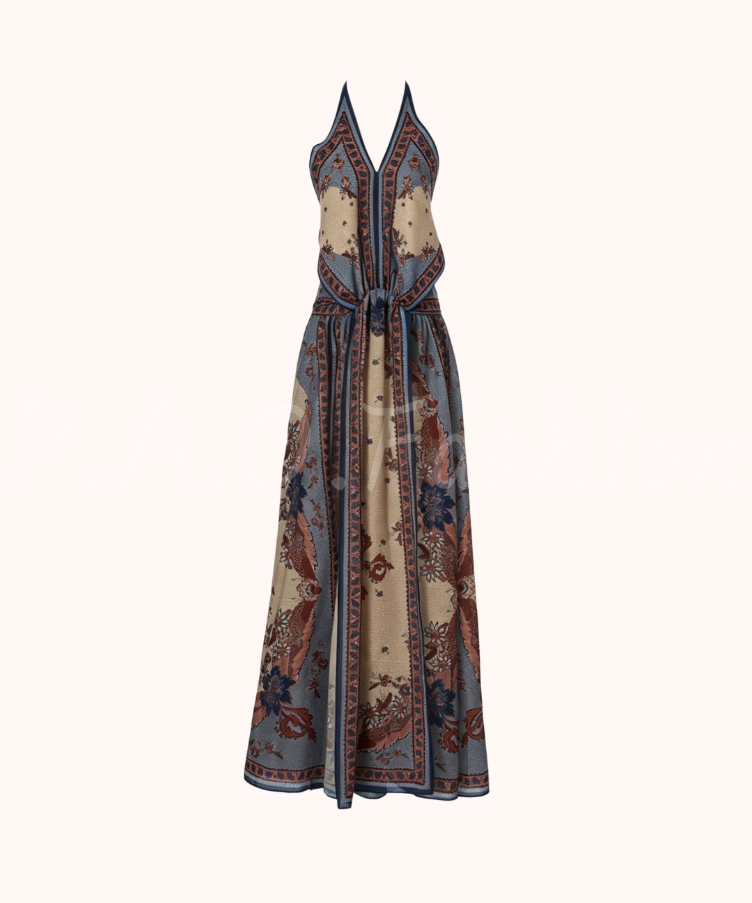 Bohemian Print Halter Maxi Dress[Available Now]