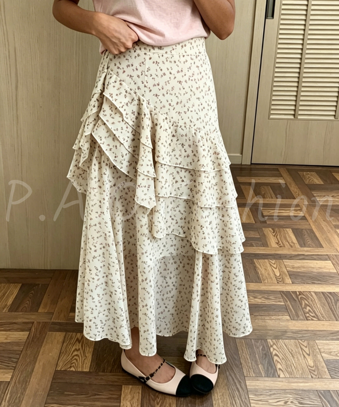 Floral Tiered Ruffle Skirt[Available Now]