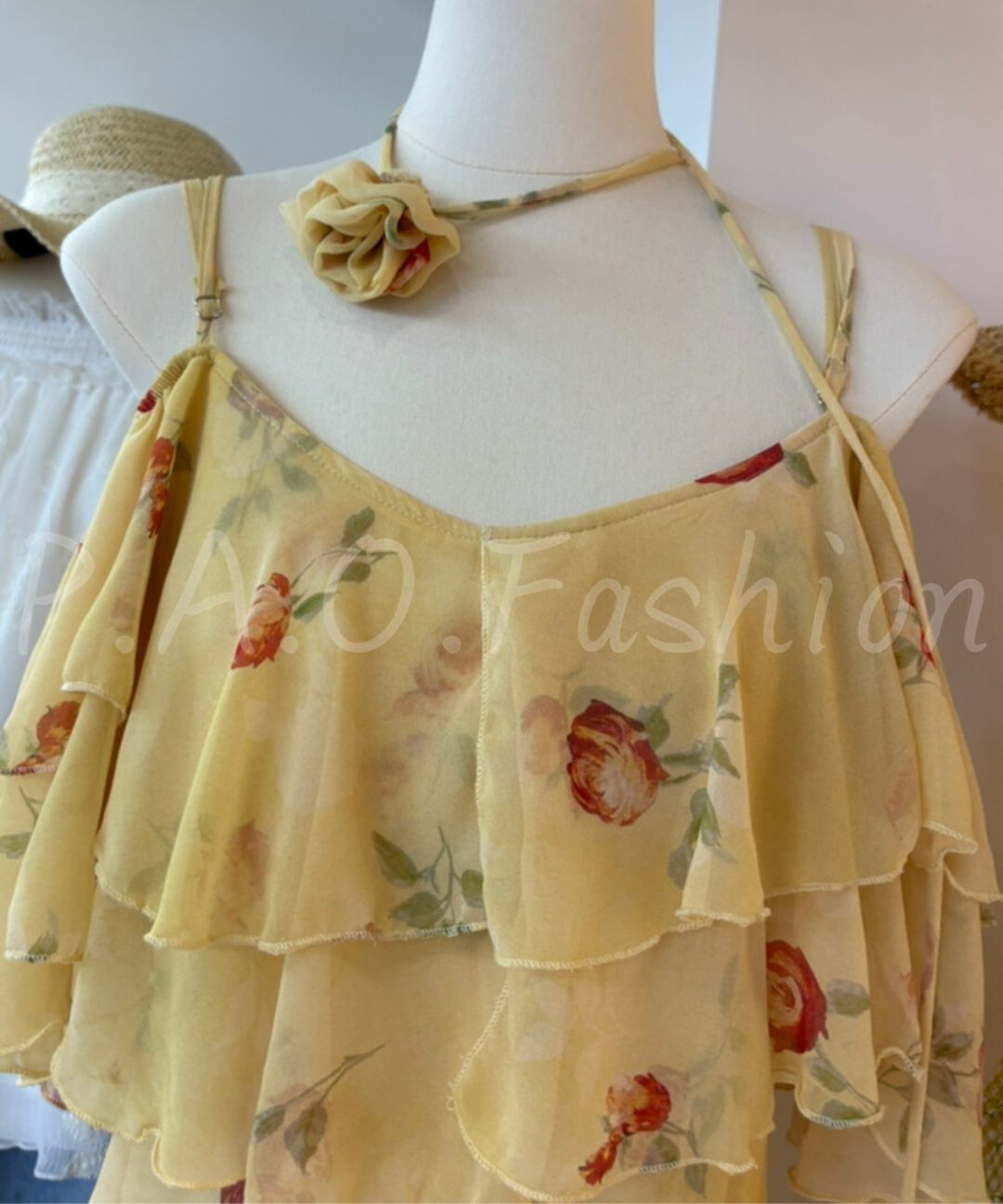 Floral Off-Shoulder Chiffon Dress