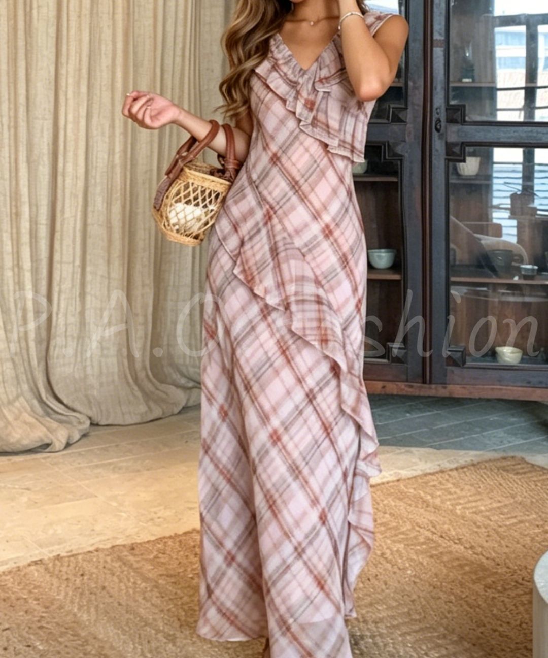 Floral Ruffle Mermaid Maxi Dress
