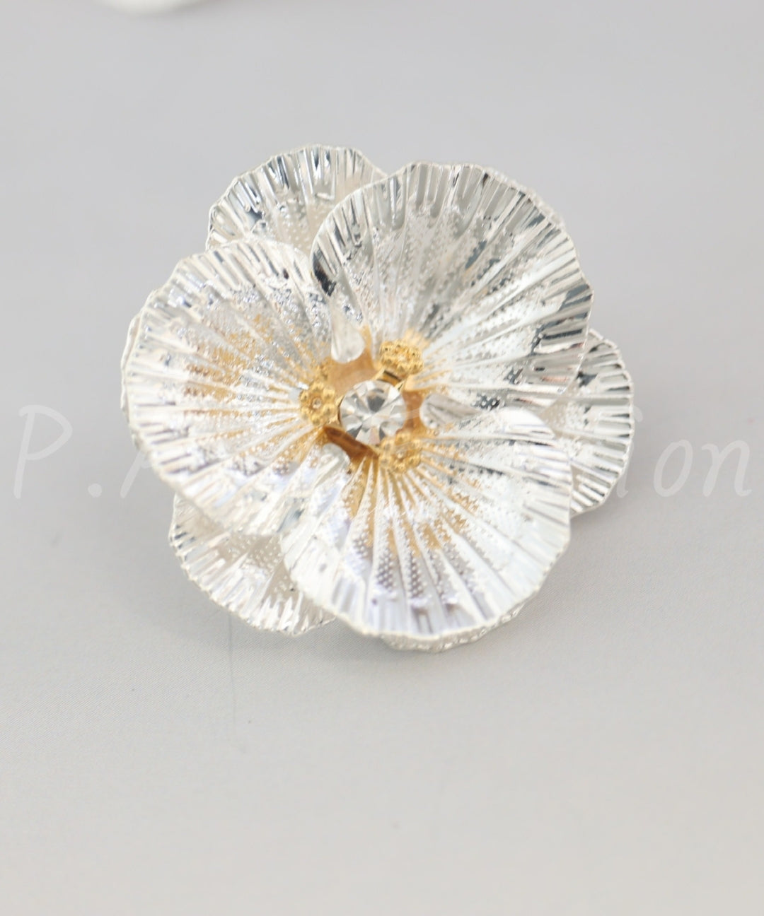 Metal 3D Floral Stud Earrings