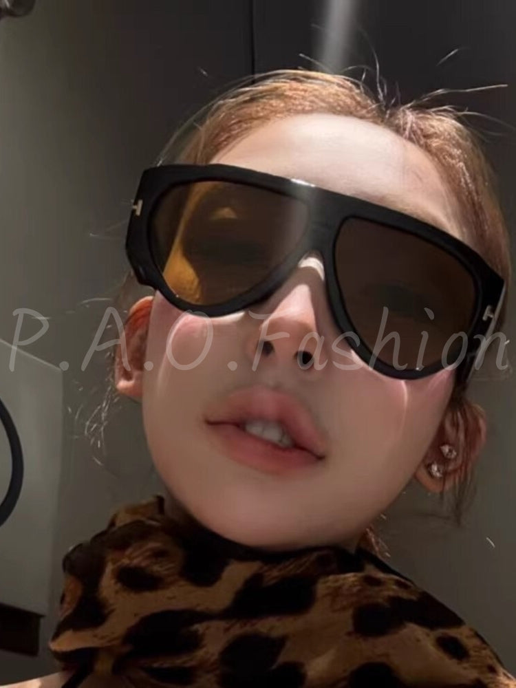 Oversized Aviator T-Bar Sunglasses