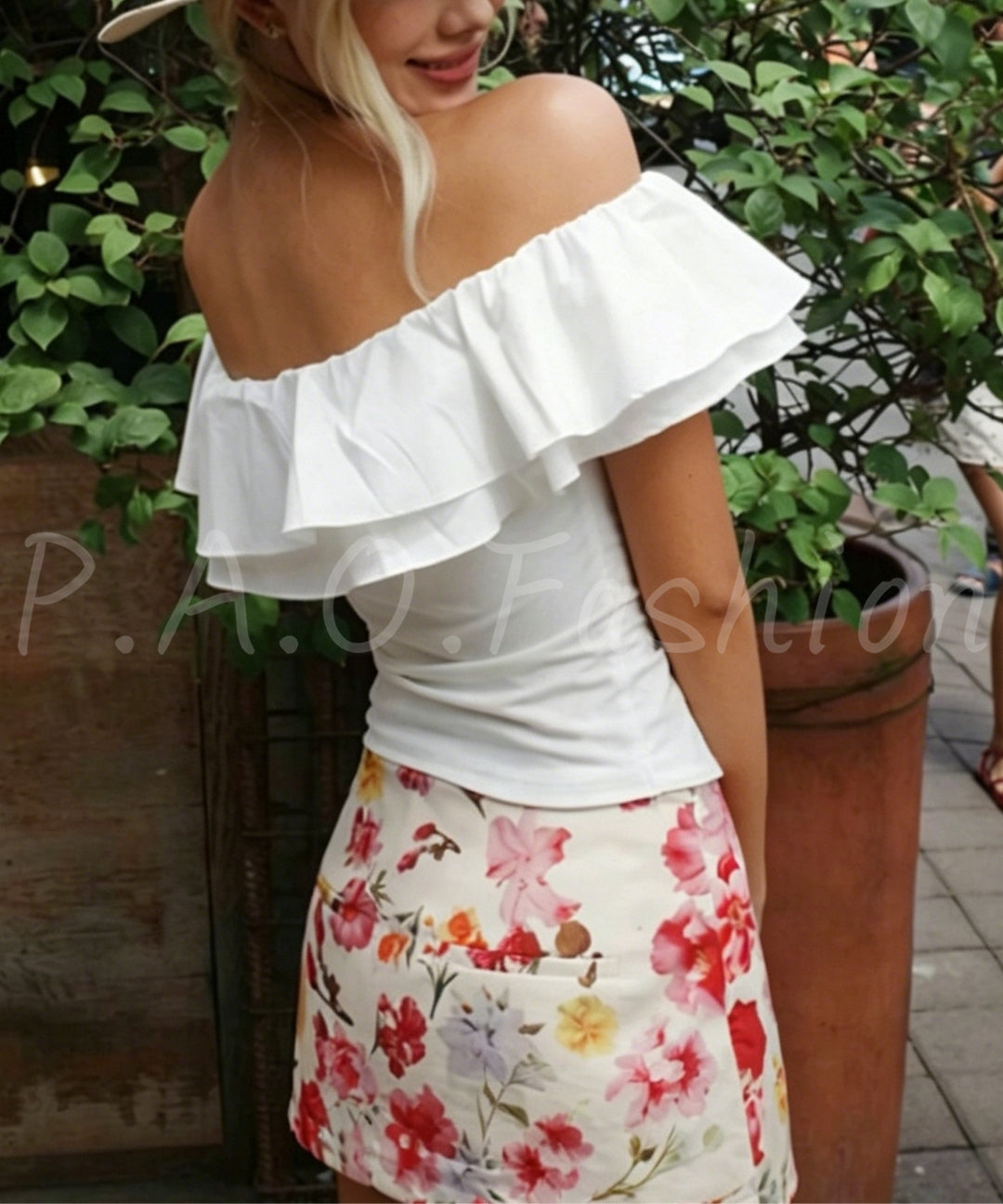 Off-Shoulder Ruffle Waist Top