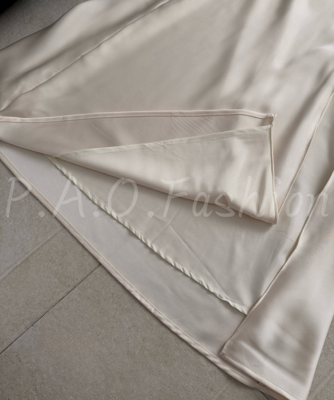 One-Shoulder Satin Slip Dress with Sash & Side Slit[Available Now]