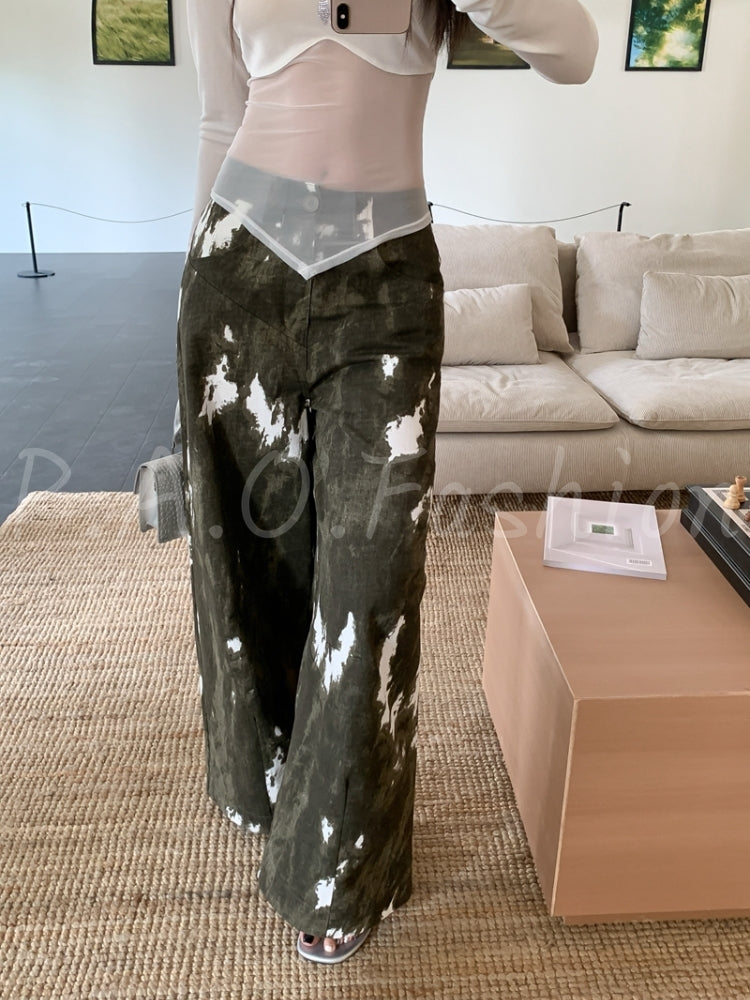V-Waist Wide Leg Jeans