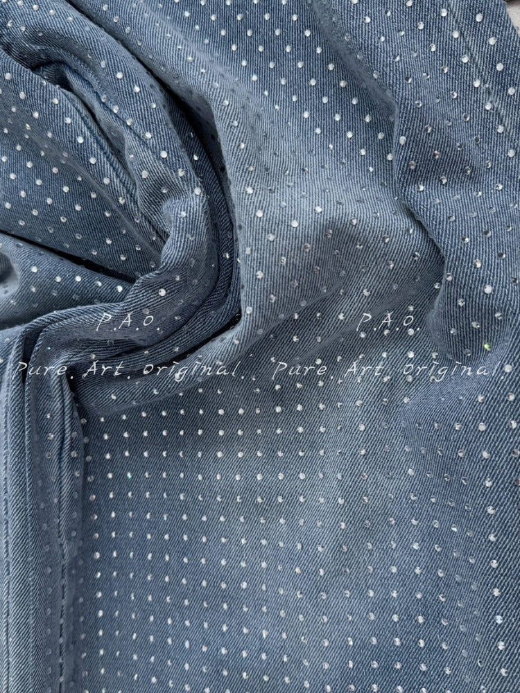 Polka Dot Denim Two-Piece Set