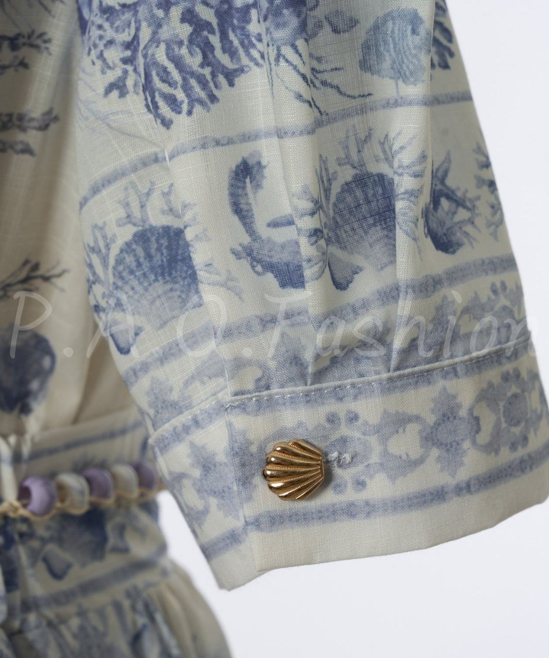 Ocean Print Shirt & A-Line Skirt Set[Available Now]