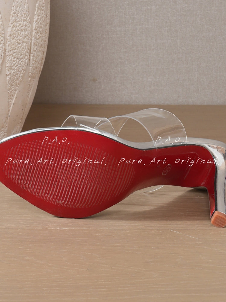 Clear Strap Stiletto Heels