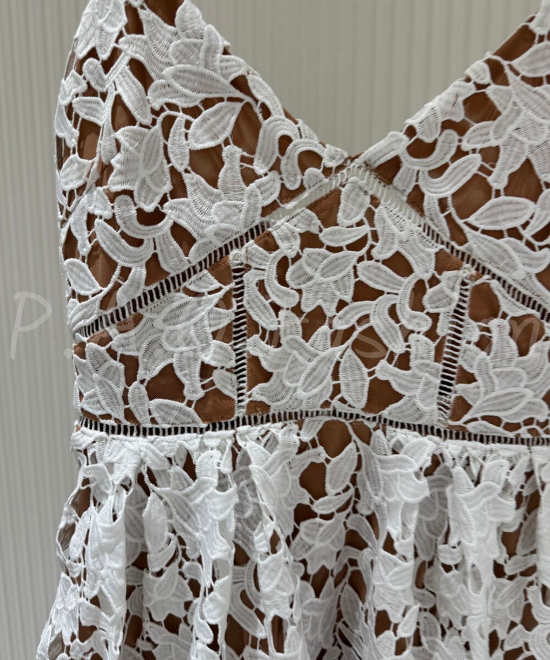 French Floral Lace Corset Mini Dress