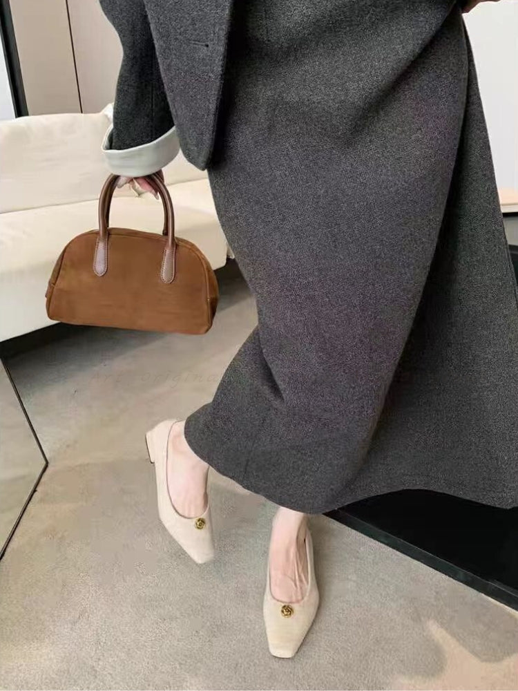 French-Style Mid-Heel Mary Jane Shoes