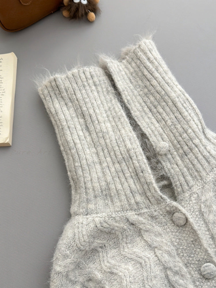 Large Lapel Knit Cardigan Sweater Jacket