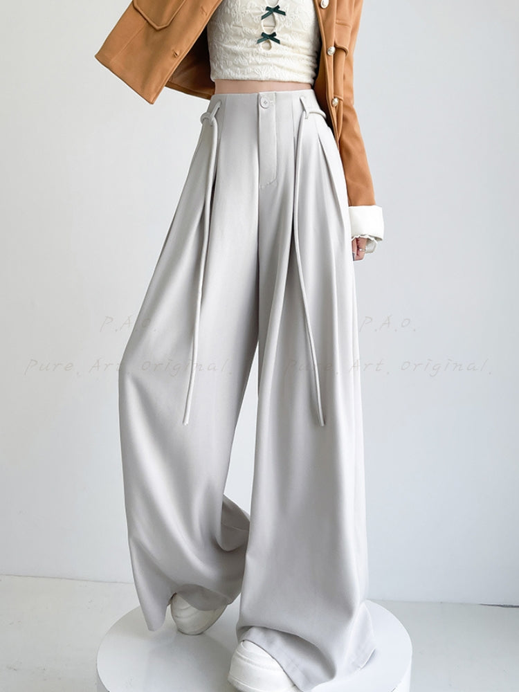 Loose Draped Wide-Leg Casual Pants