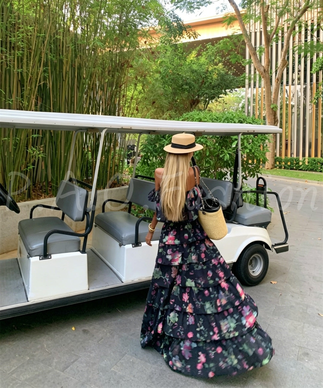 Floral Off-Shoulder Crop Top & Tiered Maxi Skirt Set