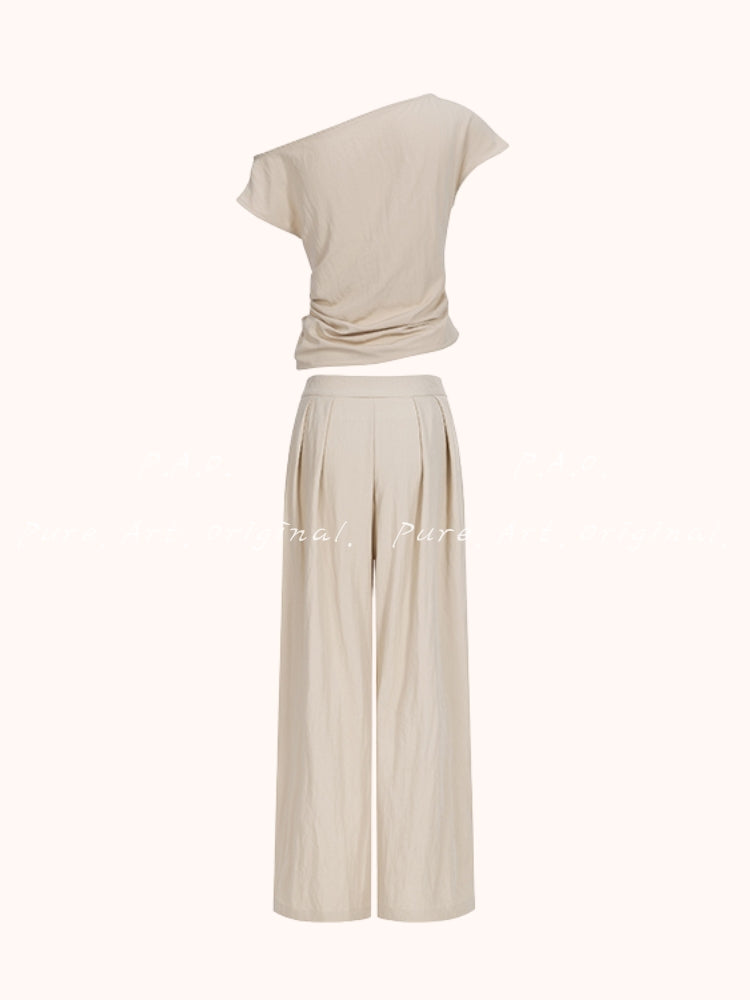 ELARA SATIN ASYMMETRIC SET