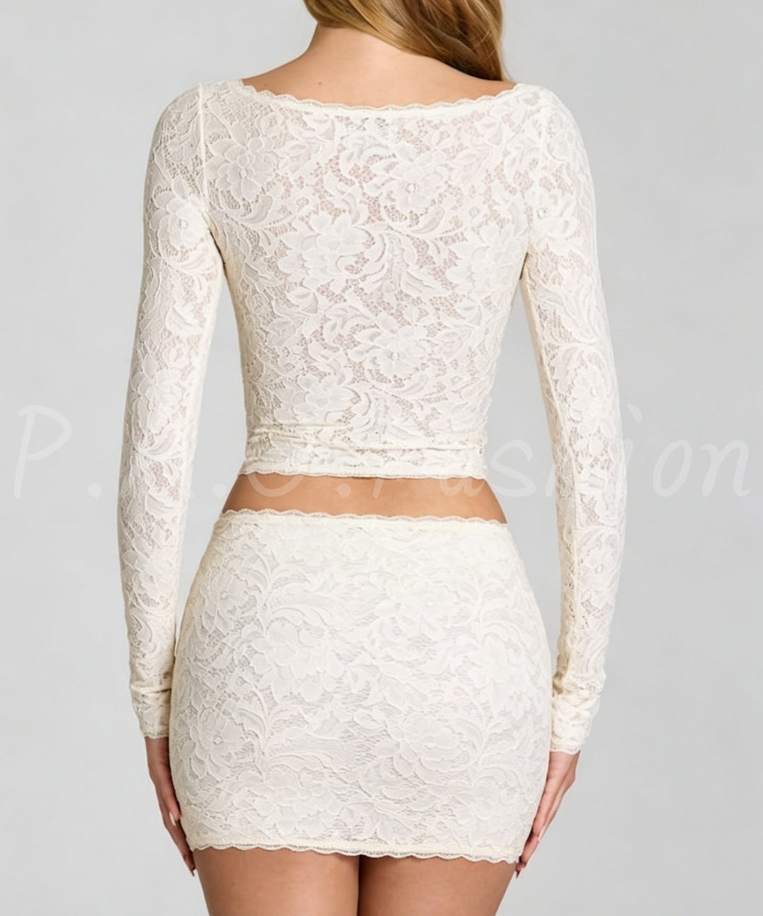 Lace Long Sleeve Two-Piece Set[Available Now]