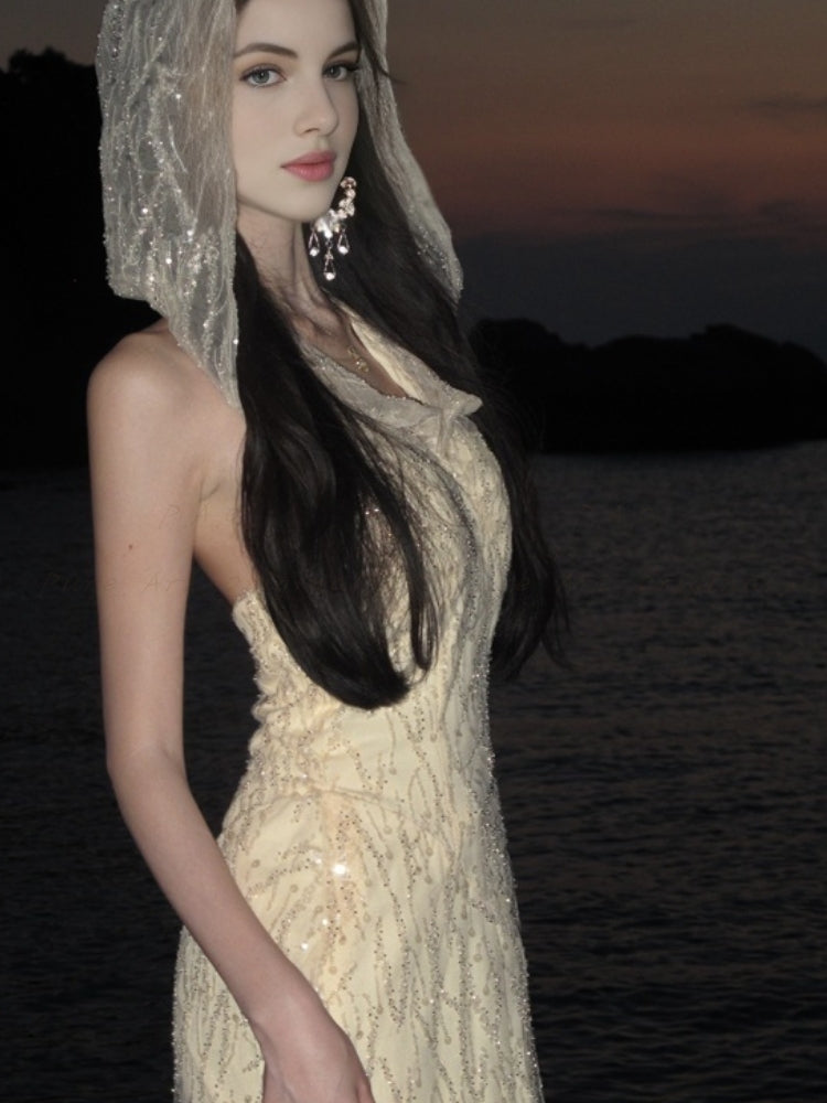 Subtle Sparkle Hooded Sequin Dress