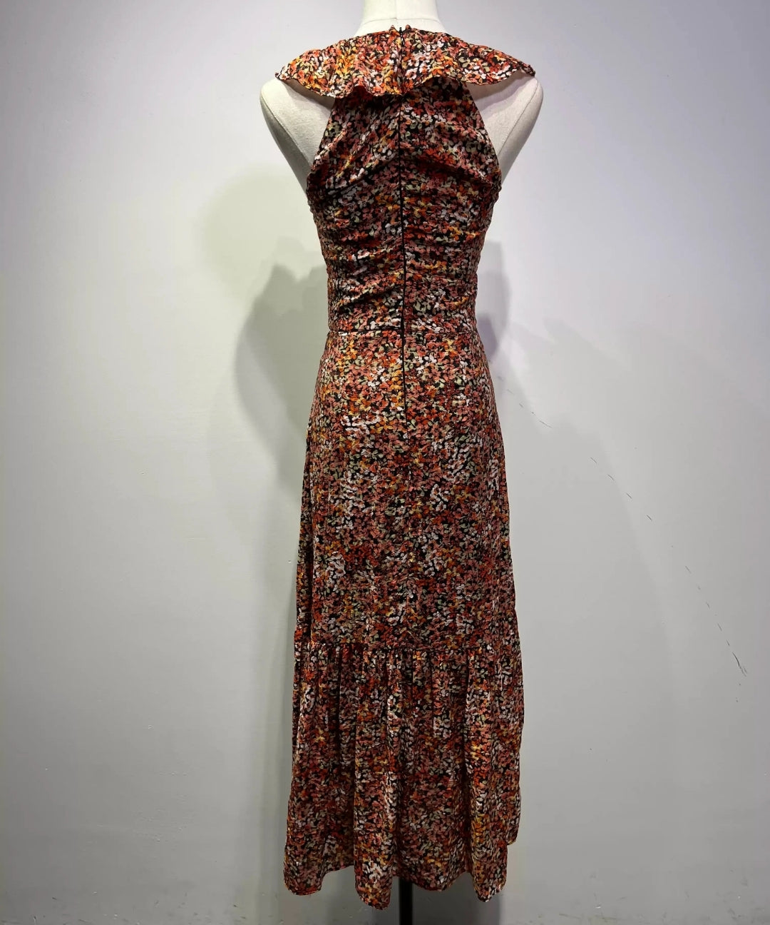 French Floral Ruffle Mermaid Dress