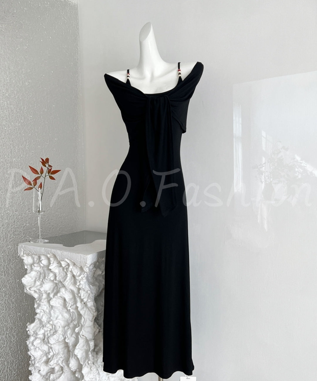 Beaded Strap Ruched Maxi Dress[Available Now]