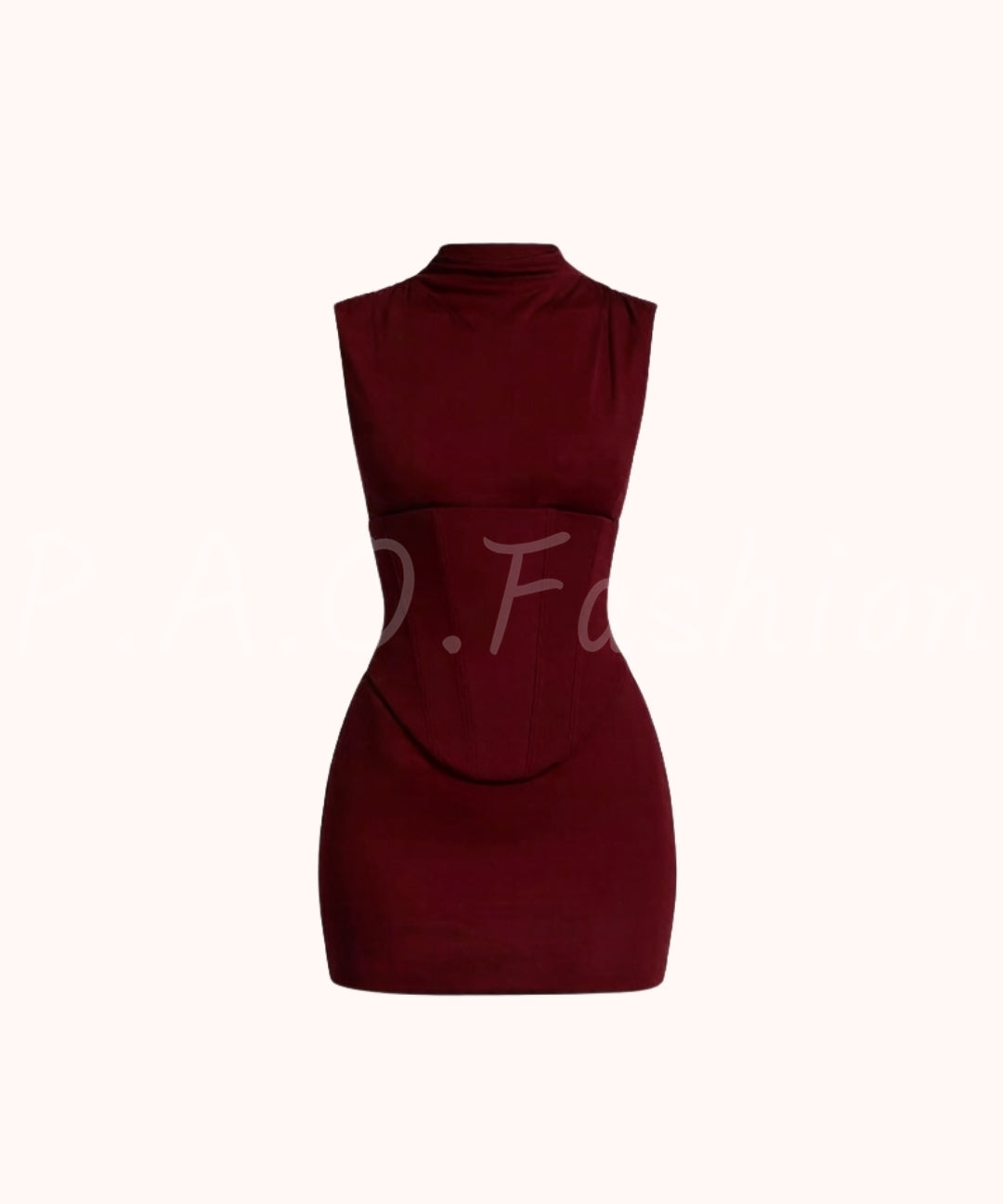 High-Neck Bodycon Mini Dress[Available Now]