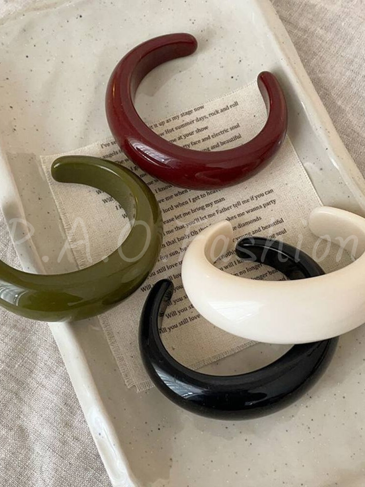 Matte Resin Open Cuff Bracelet