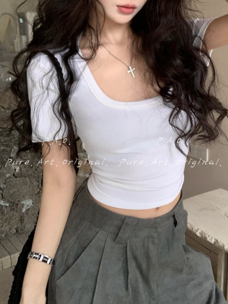 Sculpt Fit U-Neck Crop Tee