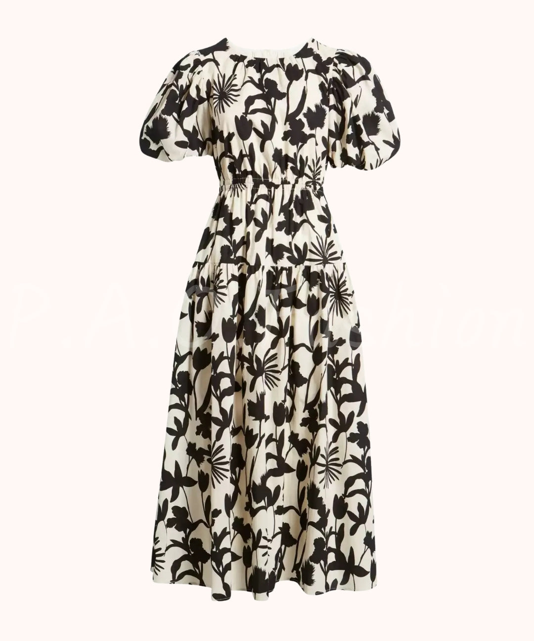 French Vintage Floral Cutout Dress