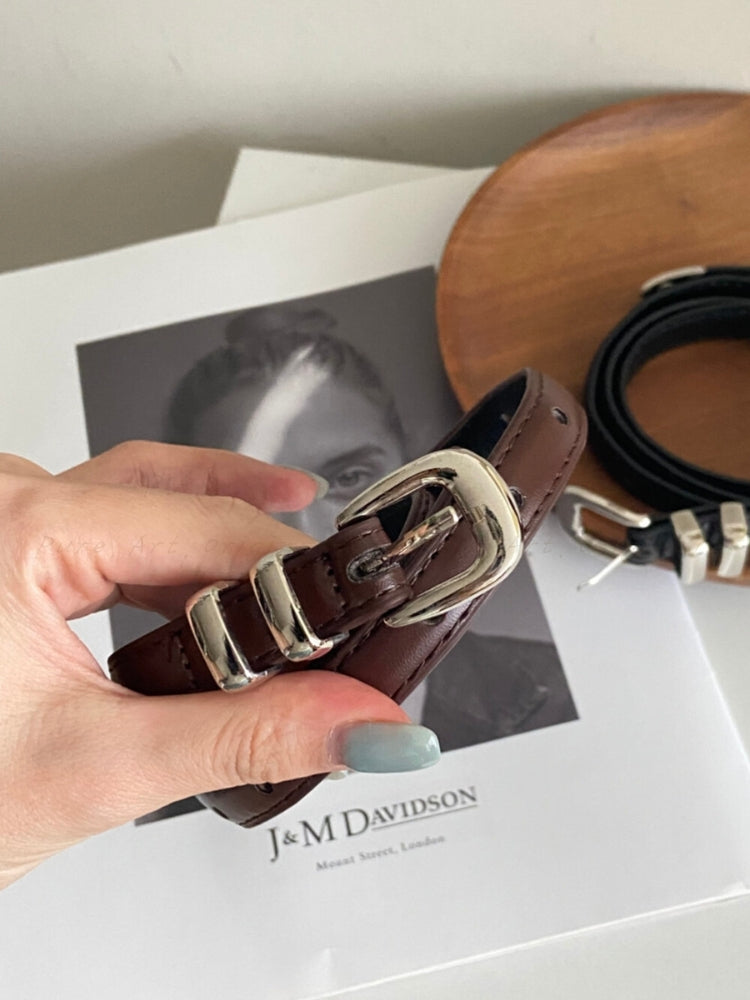 Minimalist Metal Buckle Waist Belt / Corset Belt