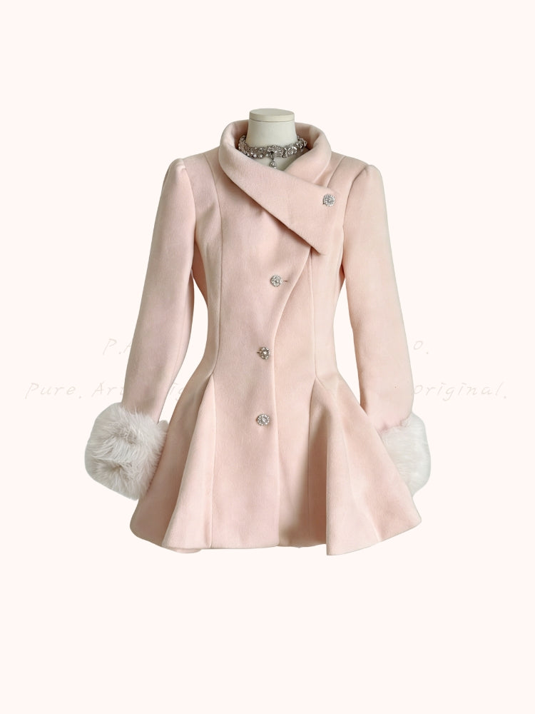 Tweed-Inspired Waist-Defining Mini Coat Dress