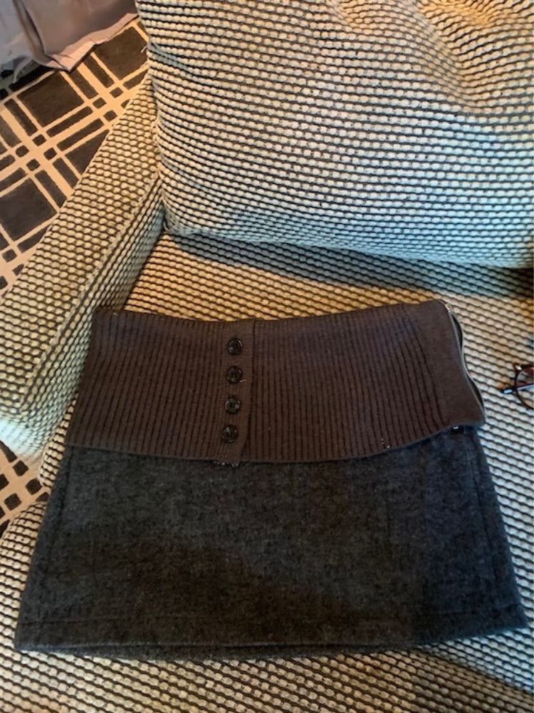 Vintage Wool-Blend Mini Skirt