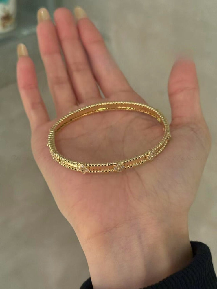 Kaleidoscope Crystal Gold Bangle